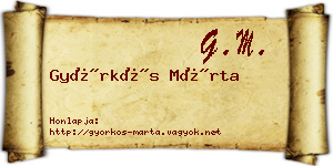 Györkös Márta névjegykártya