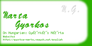 marta gyorkos business card